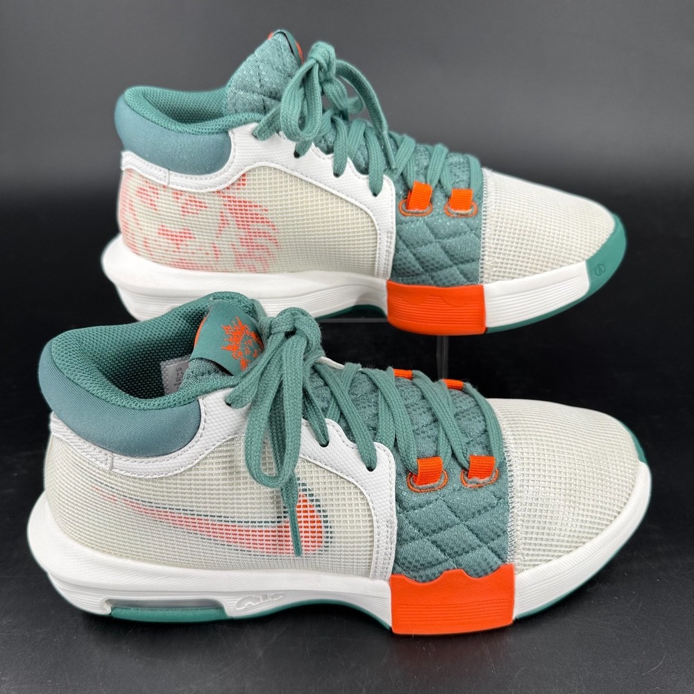 Nike Lebron Witness 8 Basketball Shoes MENS‎ Teal Orange Lace Up Sneakers 7.5